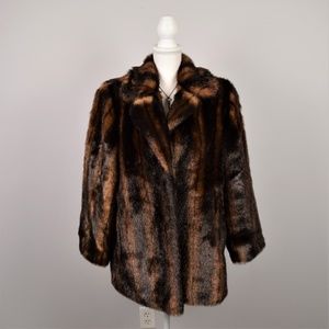 Vintage 1960s Terry Lewis Faux Fur Swing Coat